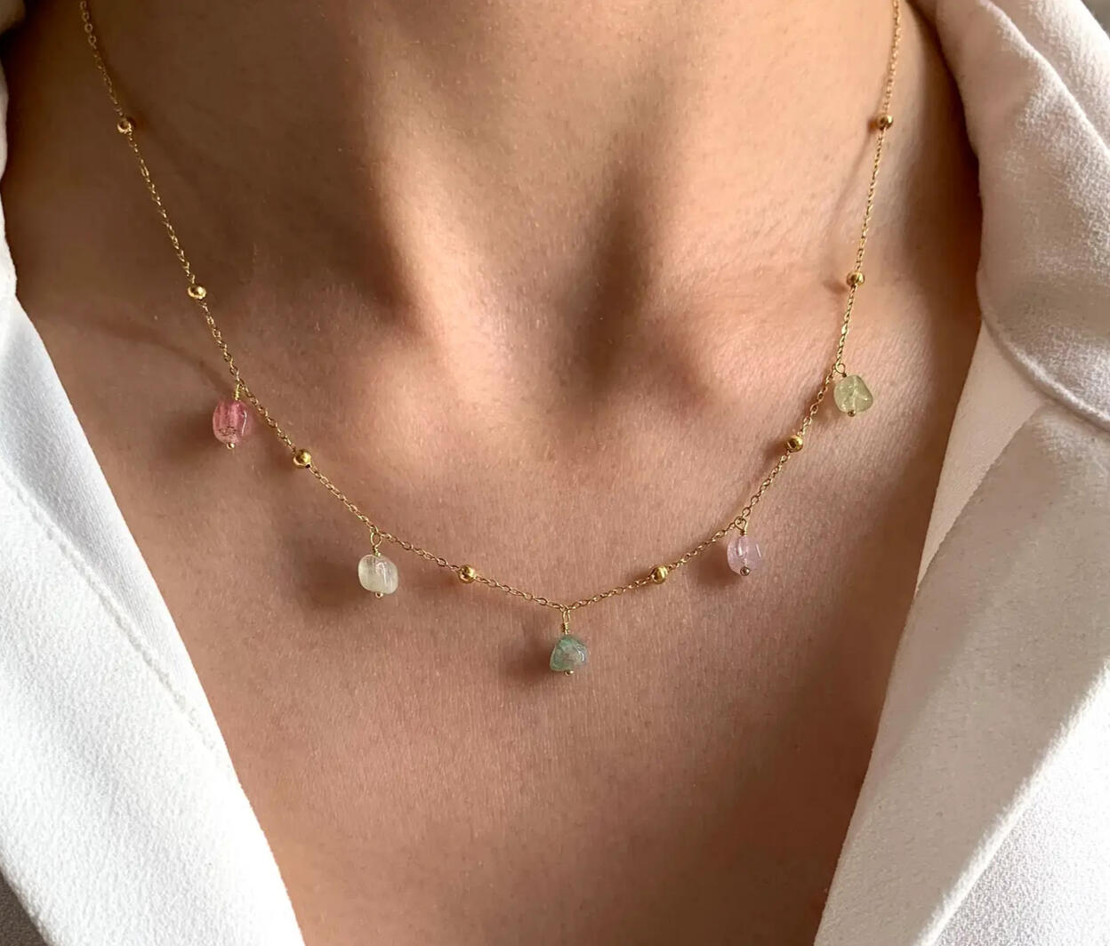 Elegant gold jewelry and accessories in a Korčula concept store